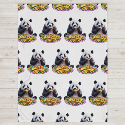 Cozy Vibes Panda Nacho Party Soft Fleece Blanket product image (1)