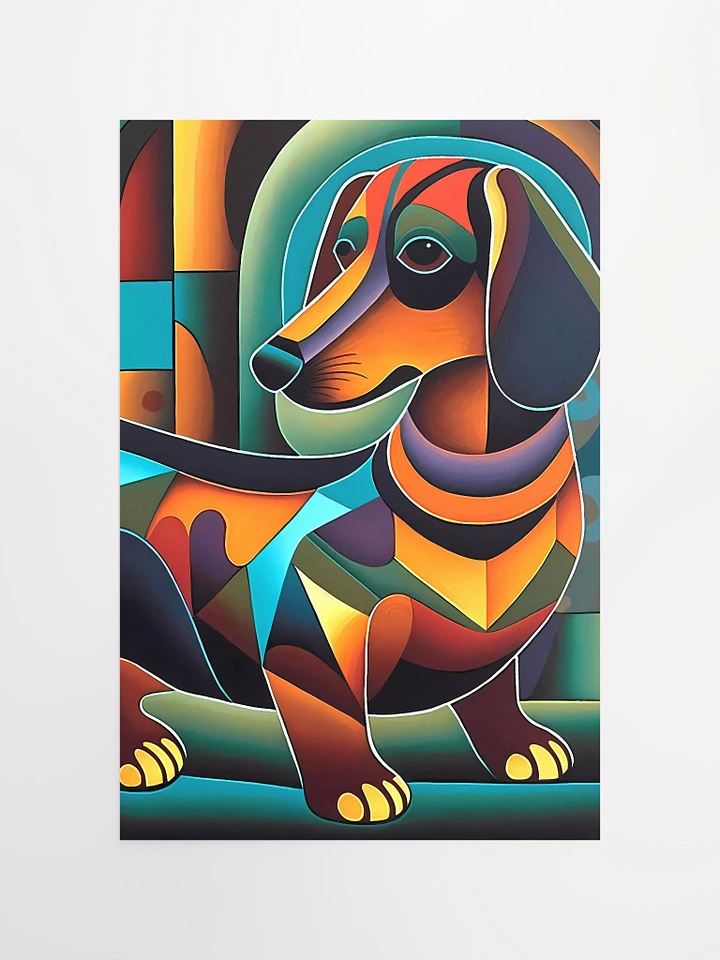 Dachshund Geometric Abstract Art Cubist Style Matte Poster product image (2)