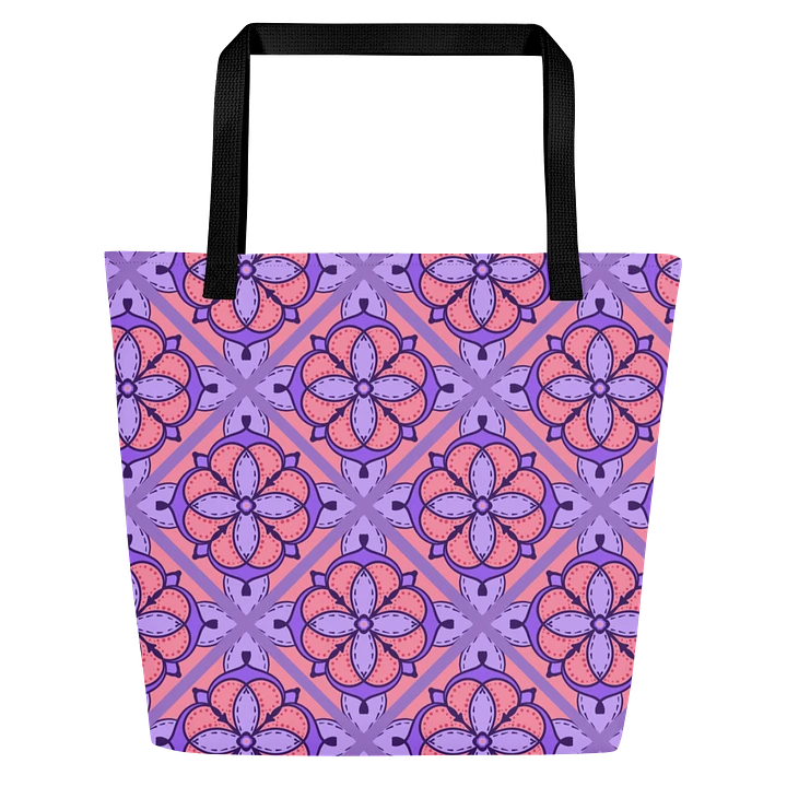 Peach and Lilac Symmetry Pattern All Over Print Tote product image (2)