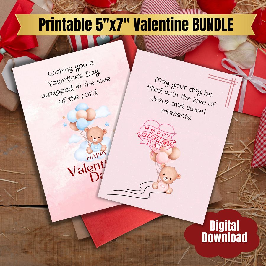 Printable classroom valentine | Christian valentine, Valentine card for kids bundle with bible word search game to download and print now product image (4)