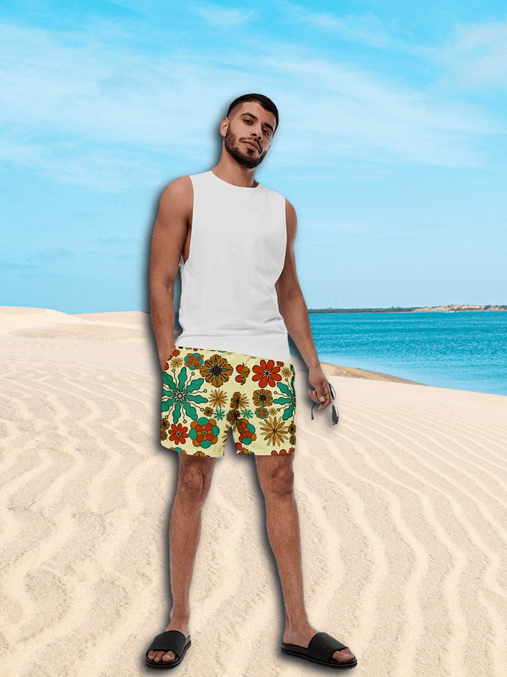 Retro Floral Swim Shorts product image (1)