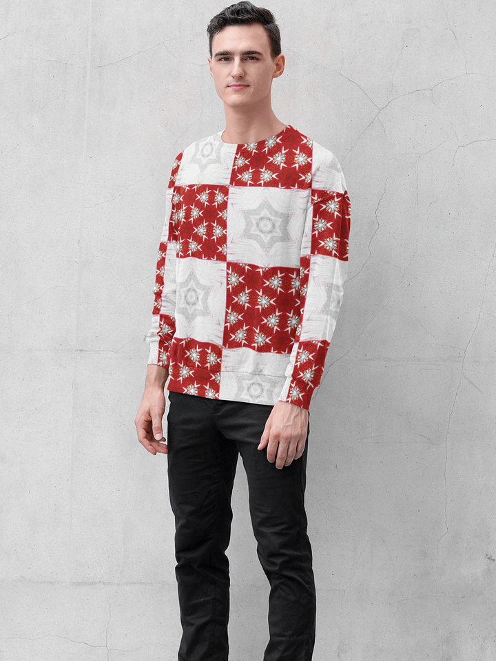 Abstract Pale Star Patchwork Design Unisex All Over Print Sweatshirt product image (1)