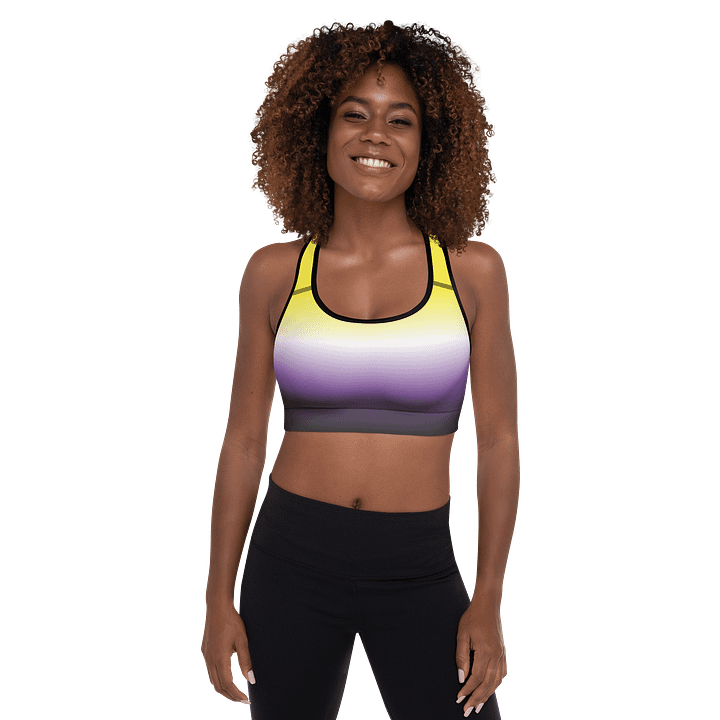 Non-binary Pride Gradient Padded Sports Bra product image (1)
