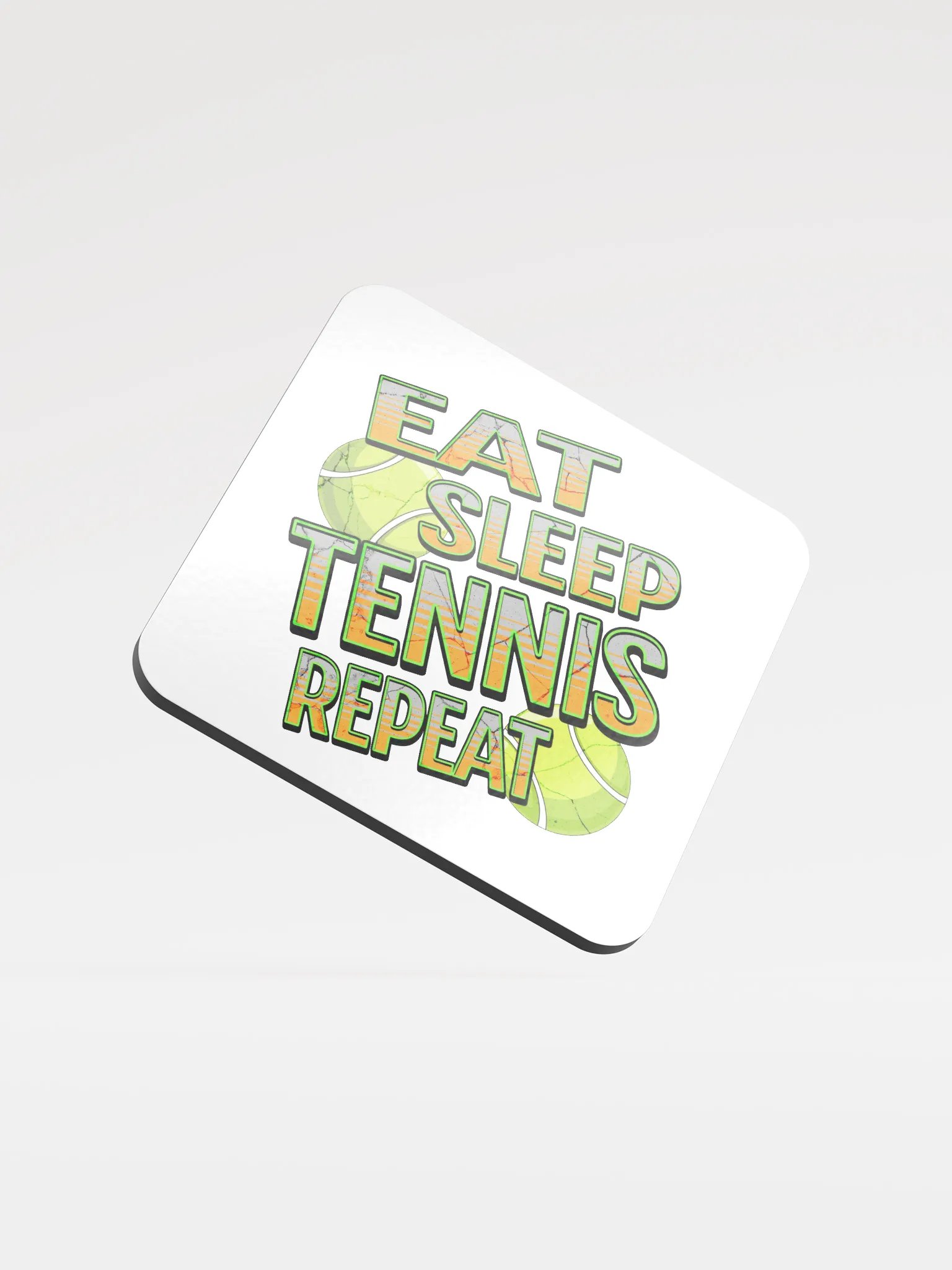 Eat Sleep Tennis Repeat Angle Textured Coaster Set product image (2)