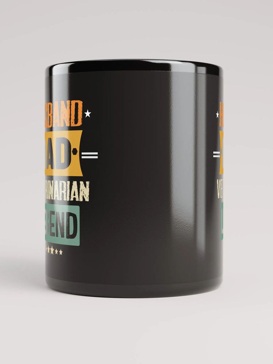 "Husband-vet-legend" black glossy mug product image (3)