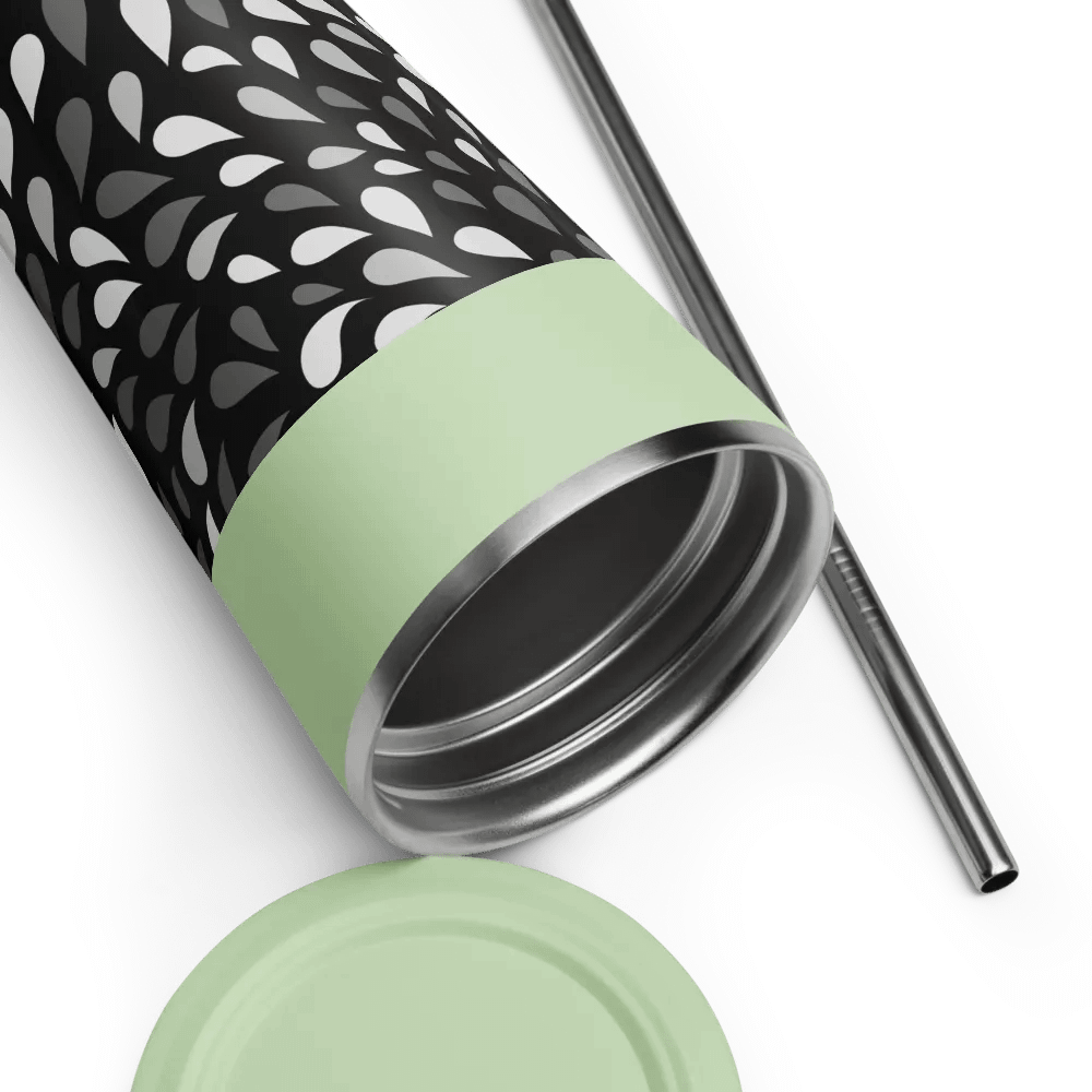 Swirling Monochrome Teardrop Insulated Tumbler product image (12)
