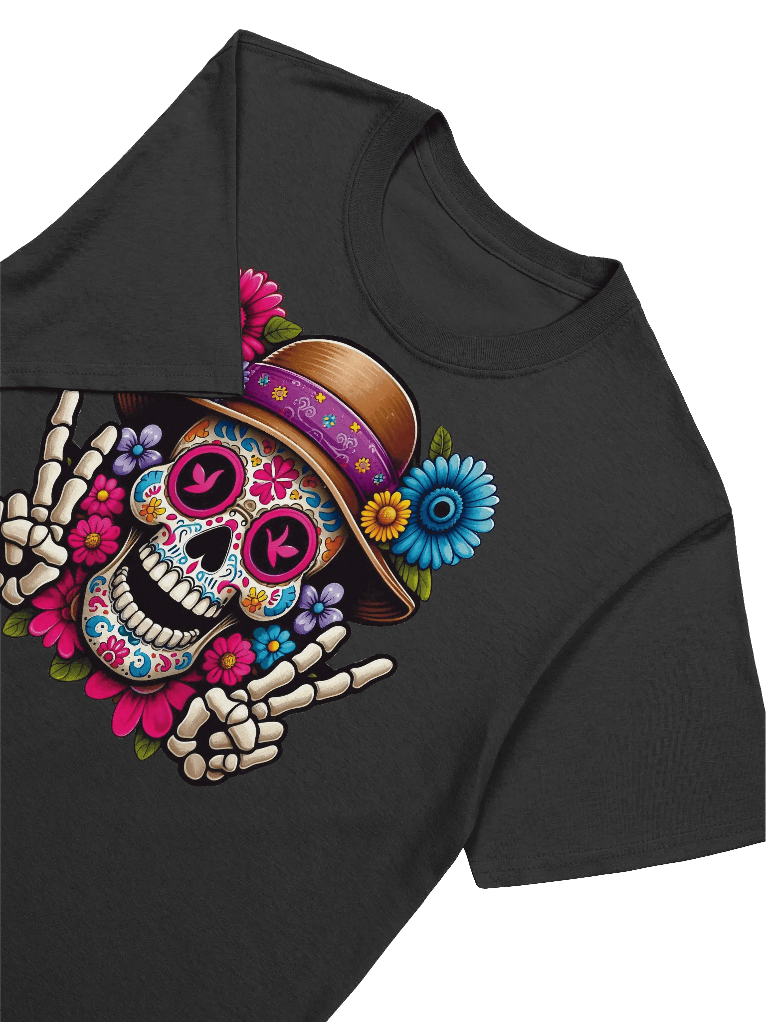 Sugar Skull Art - Día de los Muertos Delight T-Shirt product image (15)