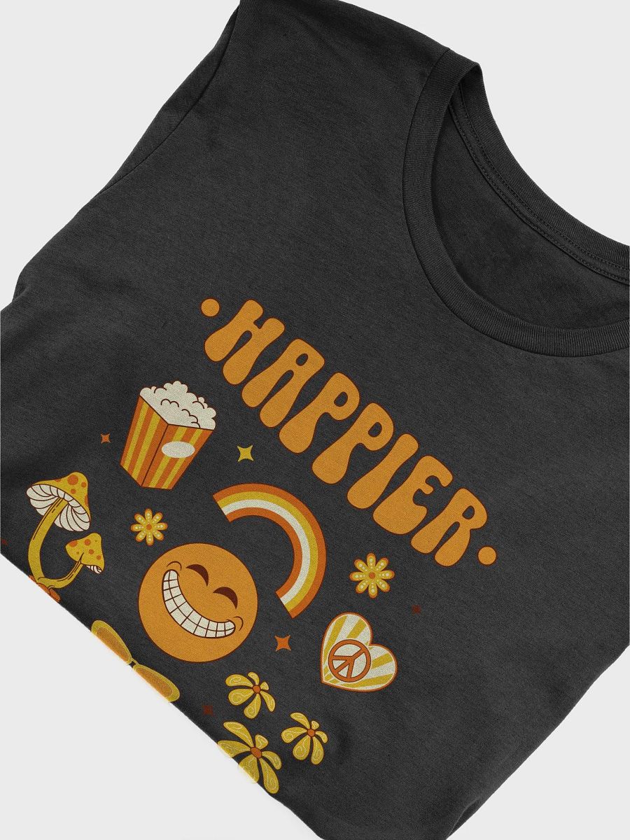 Groovy smiley happier than ever T-shirt cartoon retro Tee product image (45)