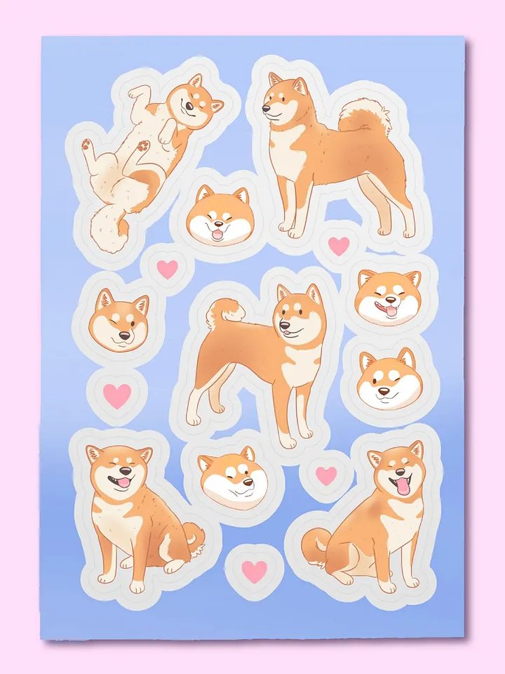 Cute Shiba Inu Dog Sticker Pack product image (1)