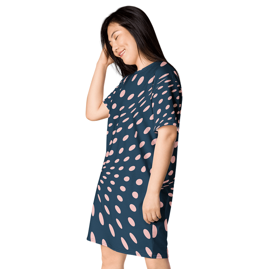 Trendy Oversized T-Shirt Dress with Exclusive Polka Dot Design - TDSMUSIC.com product image (3)