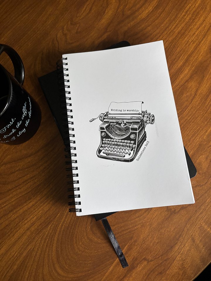 "Writing is Worship" Spiral Notebook product image (1)
