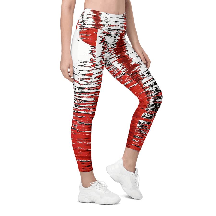 Red and White Water Reflection Ladies Leggings product image (6)