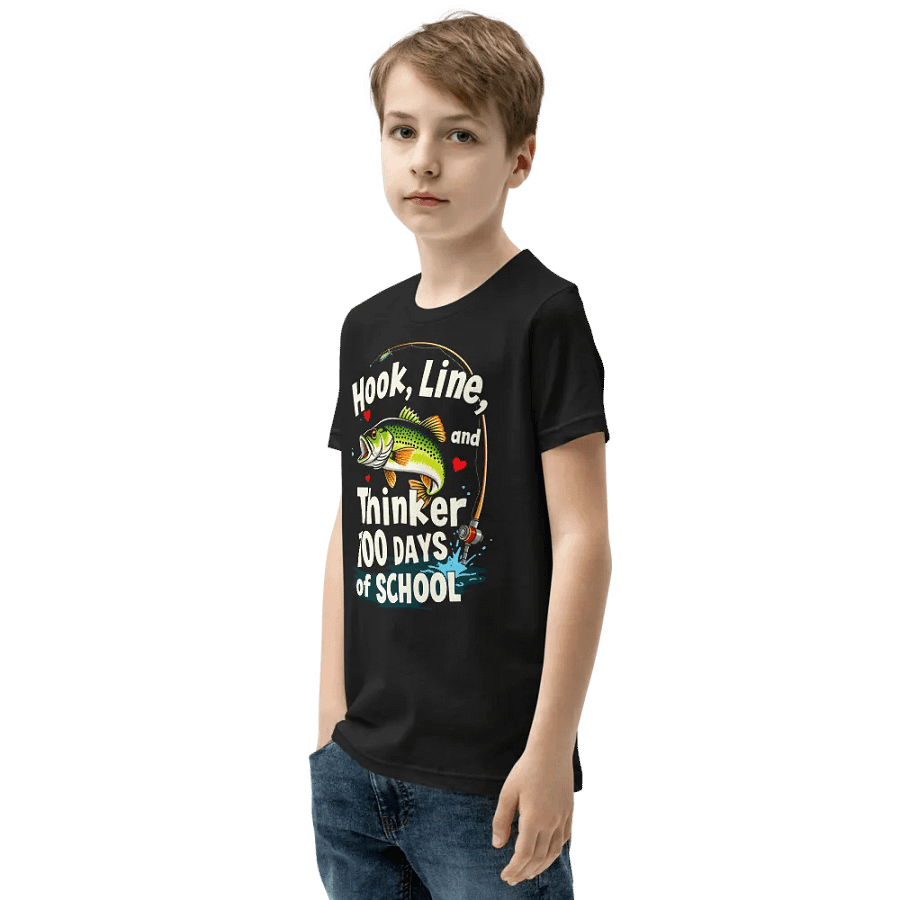 Hook, Line, and Thinker 100 Days of School Youth T-Shirt product image (4)