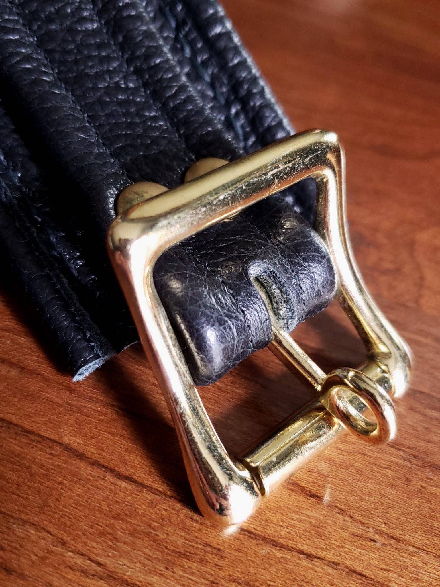 Black and brass leather cuff set (custom order) product image (2)