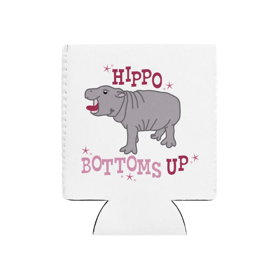Hippo Bottoms Up Coozie | Moo Deng Inspired Merch product image (1)