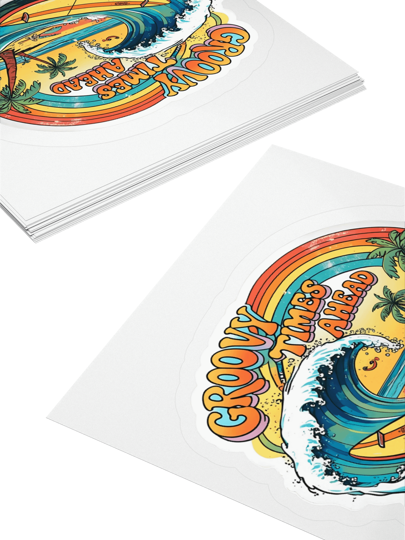 Retro Vibes Ocean Wave Sticker product image (4)