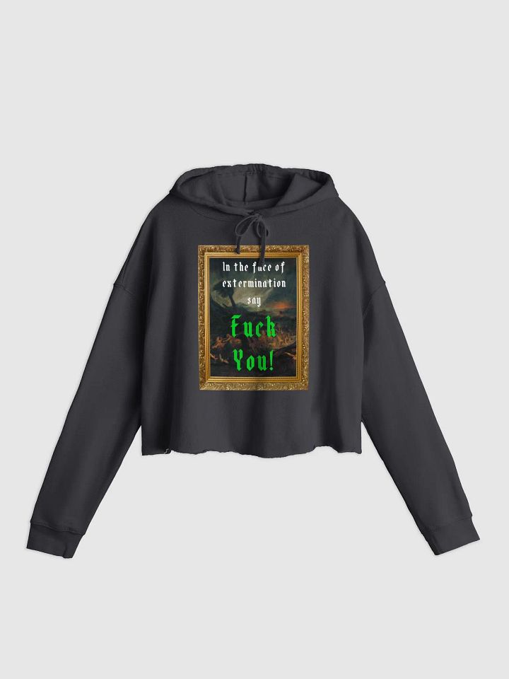 In the Face of Extermination Framed Cropped Hoodie product image (1)