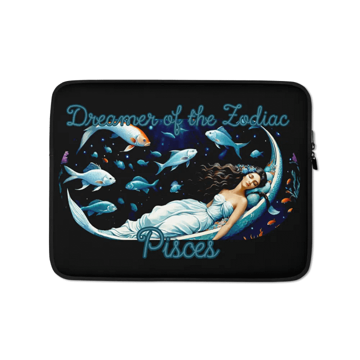 Pisces, Dreamers of the Zodiac, Black Laptop Sleeve product image (1)