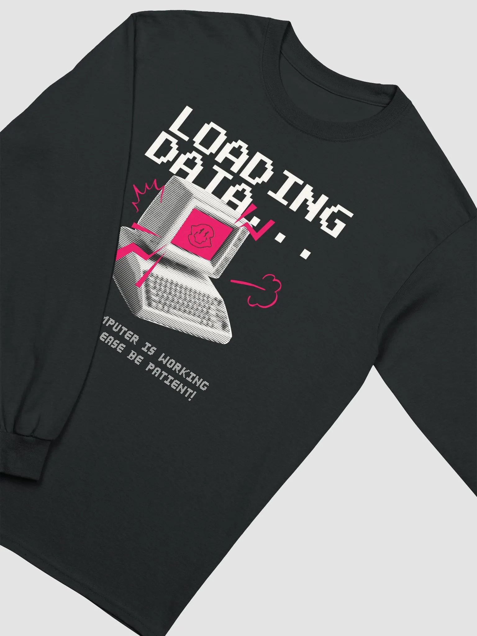 loading data - Pixelated Smiley Retro Computer Long Sleeve Tee product image (3)