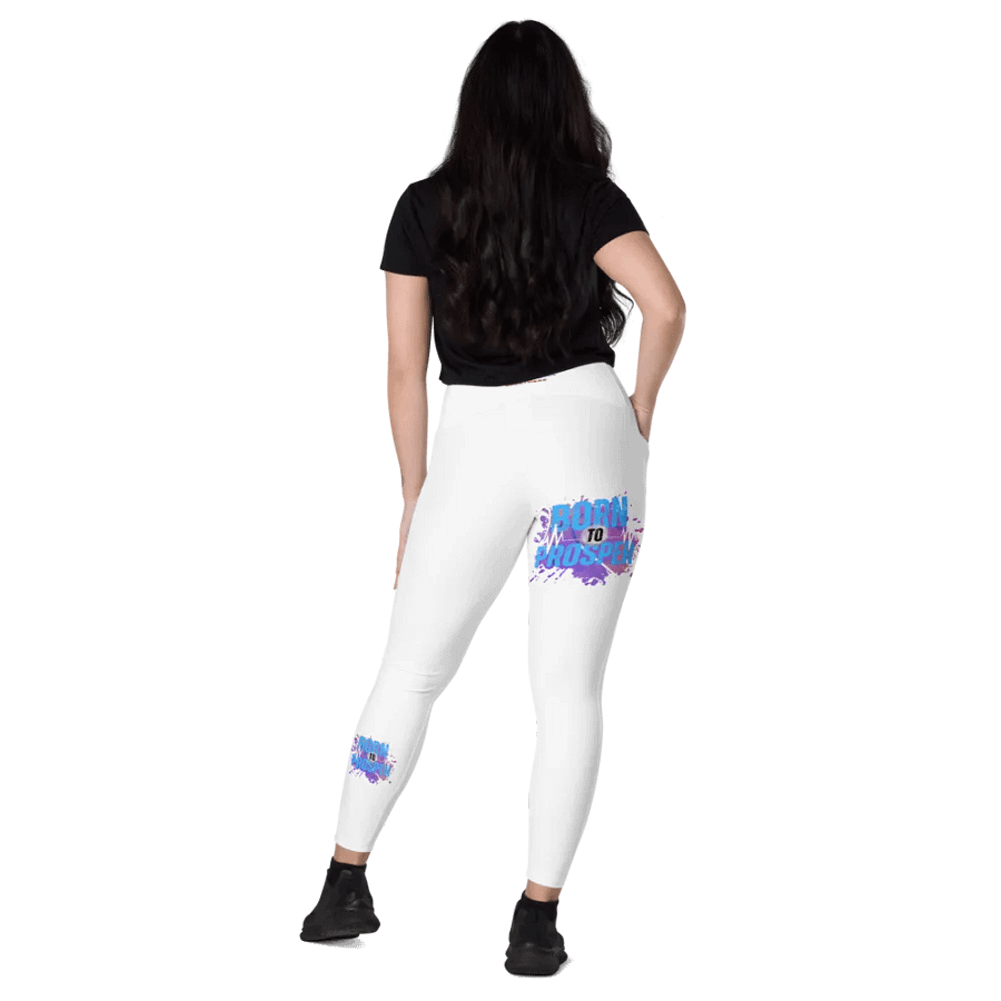 Born to Prosper White with prints Leggings product image (11)