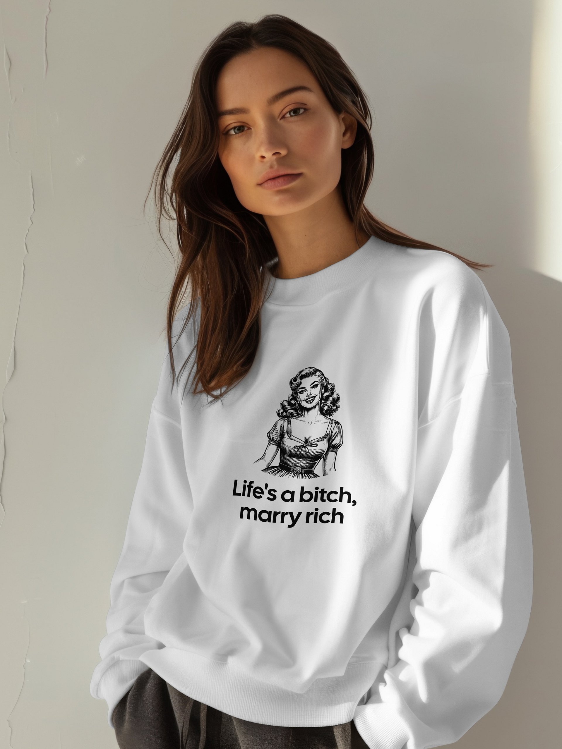 Life’s a Bitch, Marry Rich Sweatshirt product image (2)
