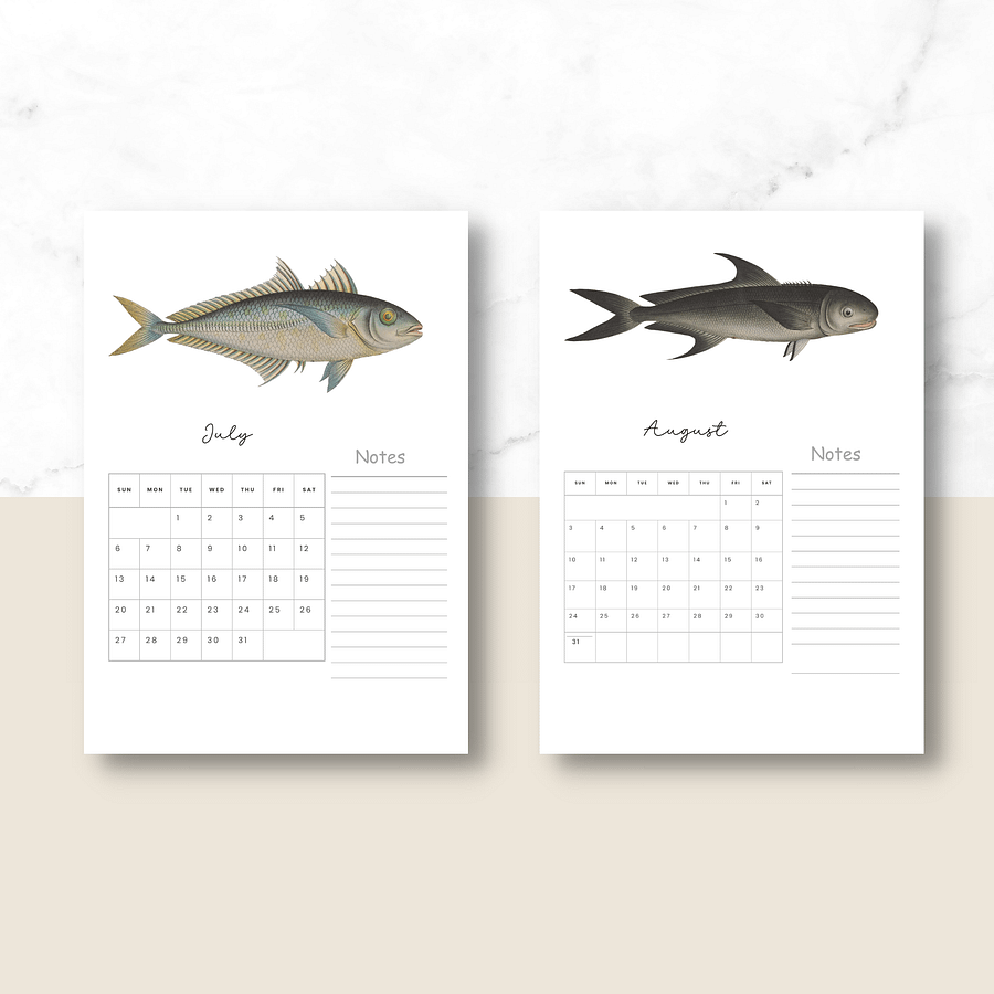 2025- 2026 PDF Calendar: Ocean Life product image (5)