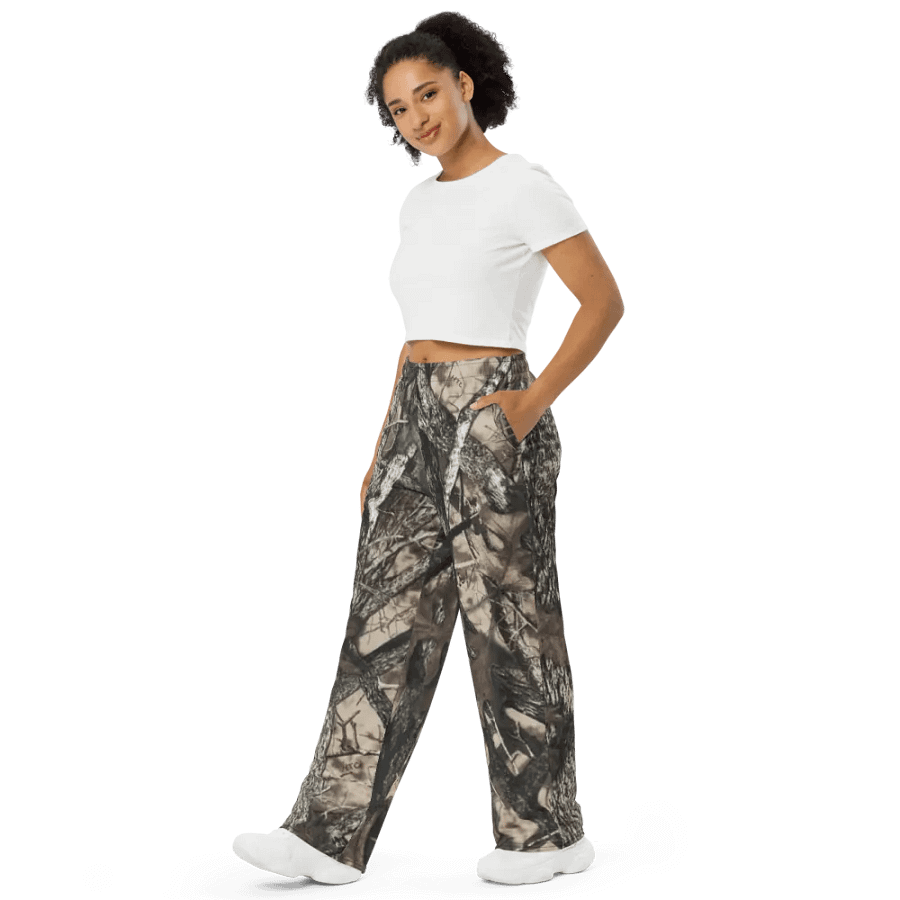 Forest Camo Unisex Wide-Leg Pants product image (10)