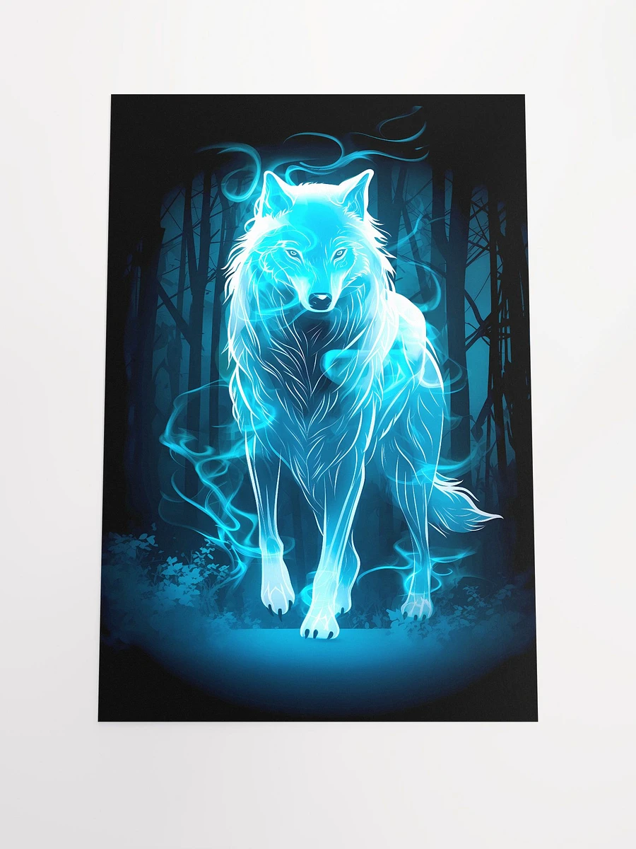 Ethereal Blue Wolf of the Enchanted Magic Forest Spirit Animal Matte Poster product image (3)
