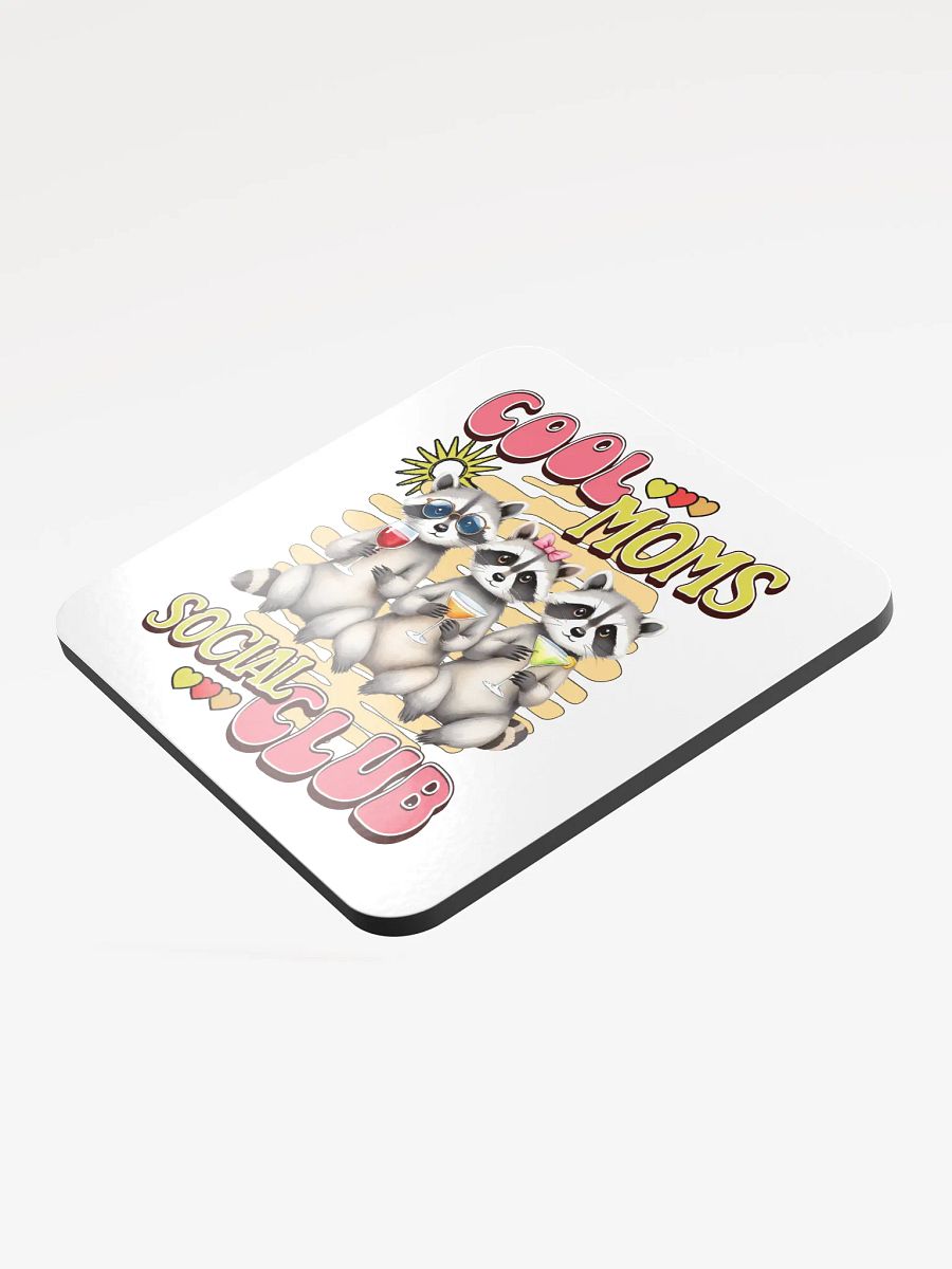 Cool Moms Social Club Raccoon Glossed Cork Coaster product image (4)