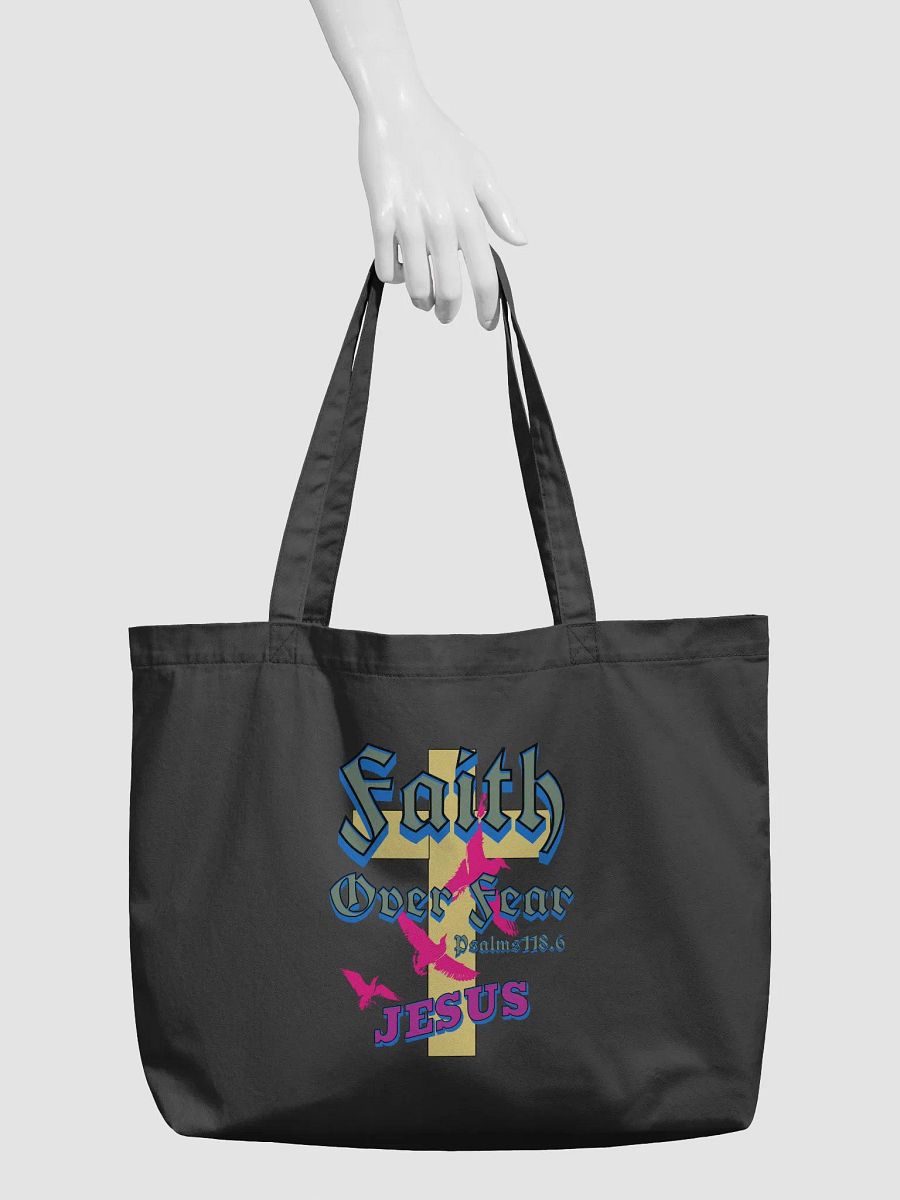 Faith Over Fear Jesus Cross Organic Tote product image (3)