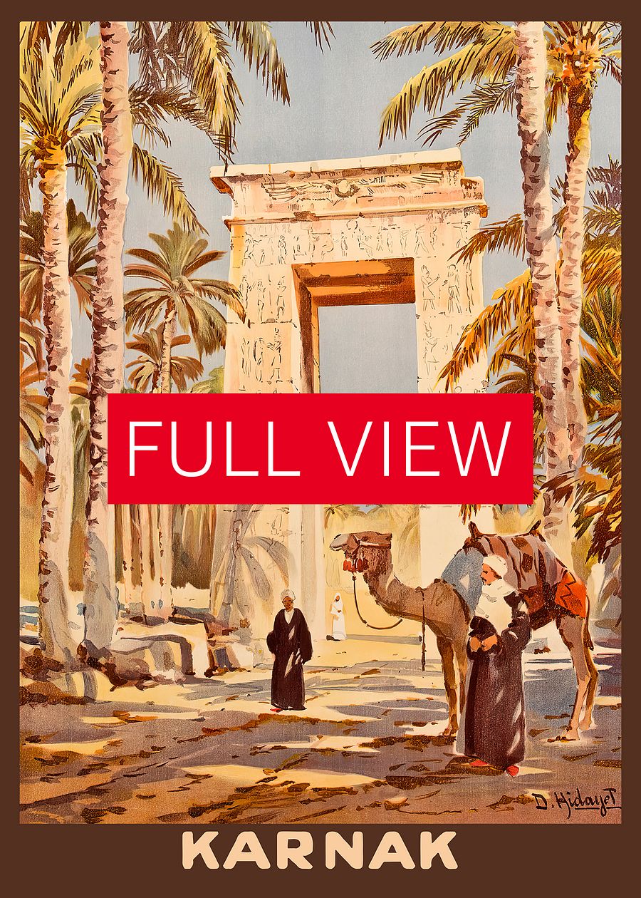 Egypt, Karnak, 1930 — retro vintage travel poster product image (3)