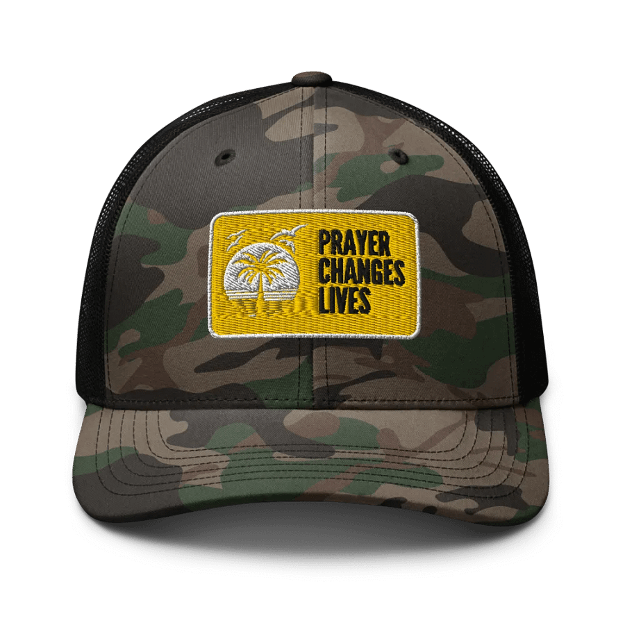 Sunset Serenity Camo Trucker Hat | Prayer changes lives product image (3)