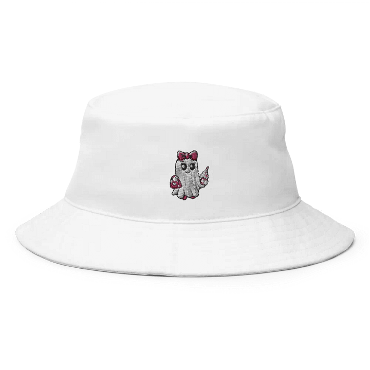 Cute Ghost Embroidered Cotton Bucket Hat product image (1)