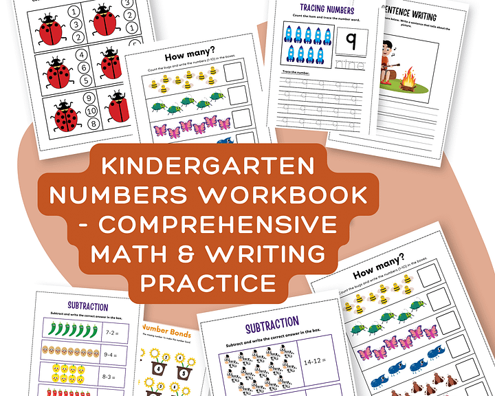 Kindergarten Numbers Workbook (132 pages) - Comprehensive Math & Writing Practice (Summer School) ( Home School) product image (2)