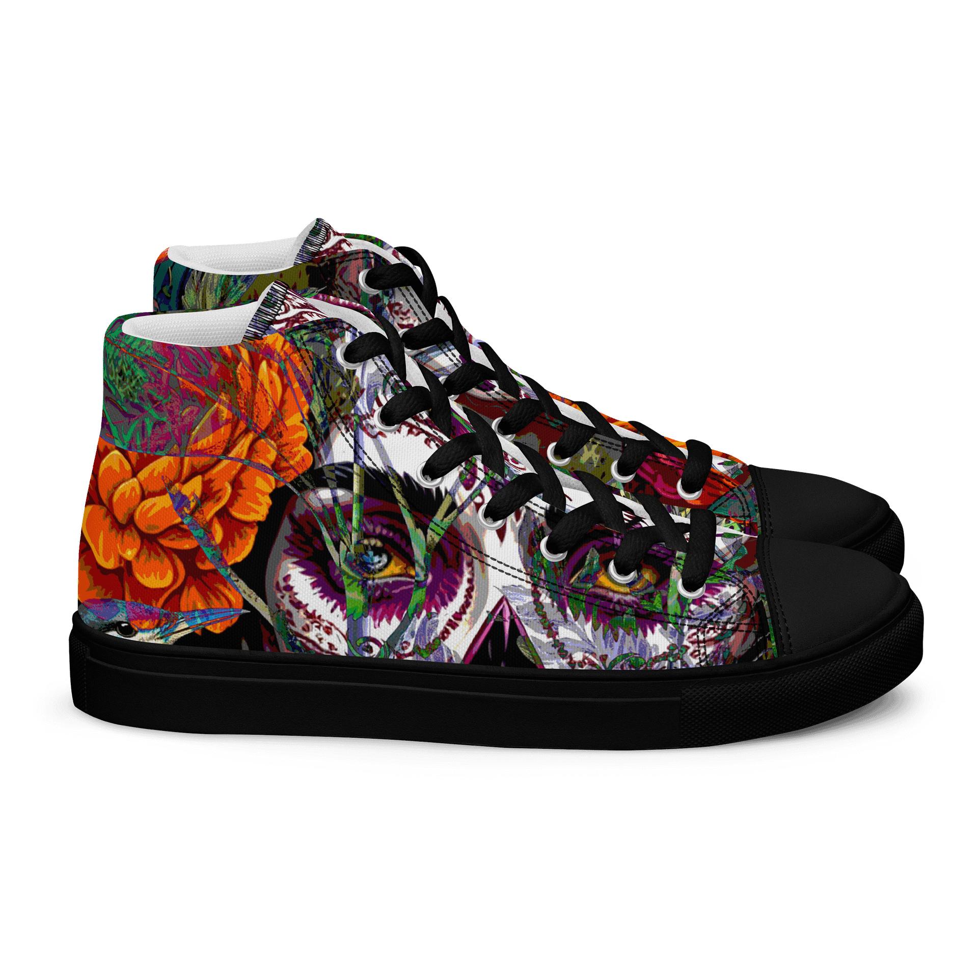 Sugar Skull Men's High Top Canvas Shoes product image (2)
