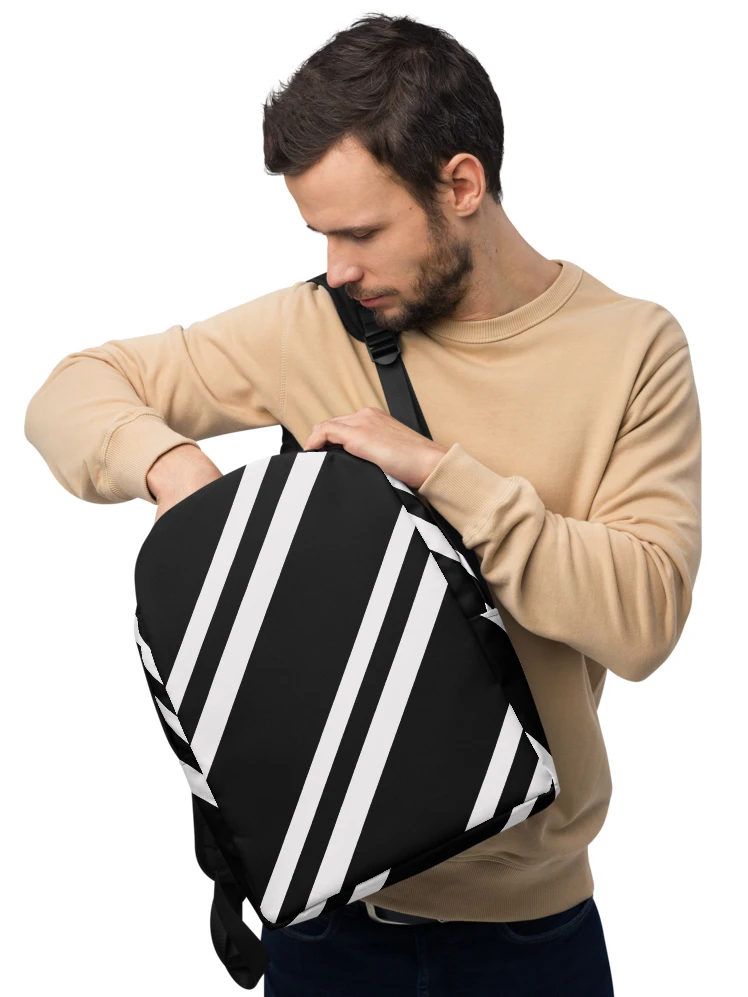 Striped Noir Minimalist Backpack product image (19)