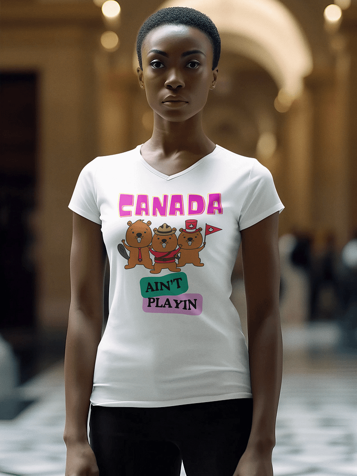 Canadian Critter Trio Women's V-Neck Tee product image (16)