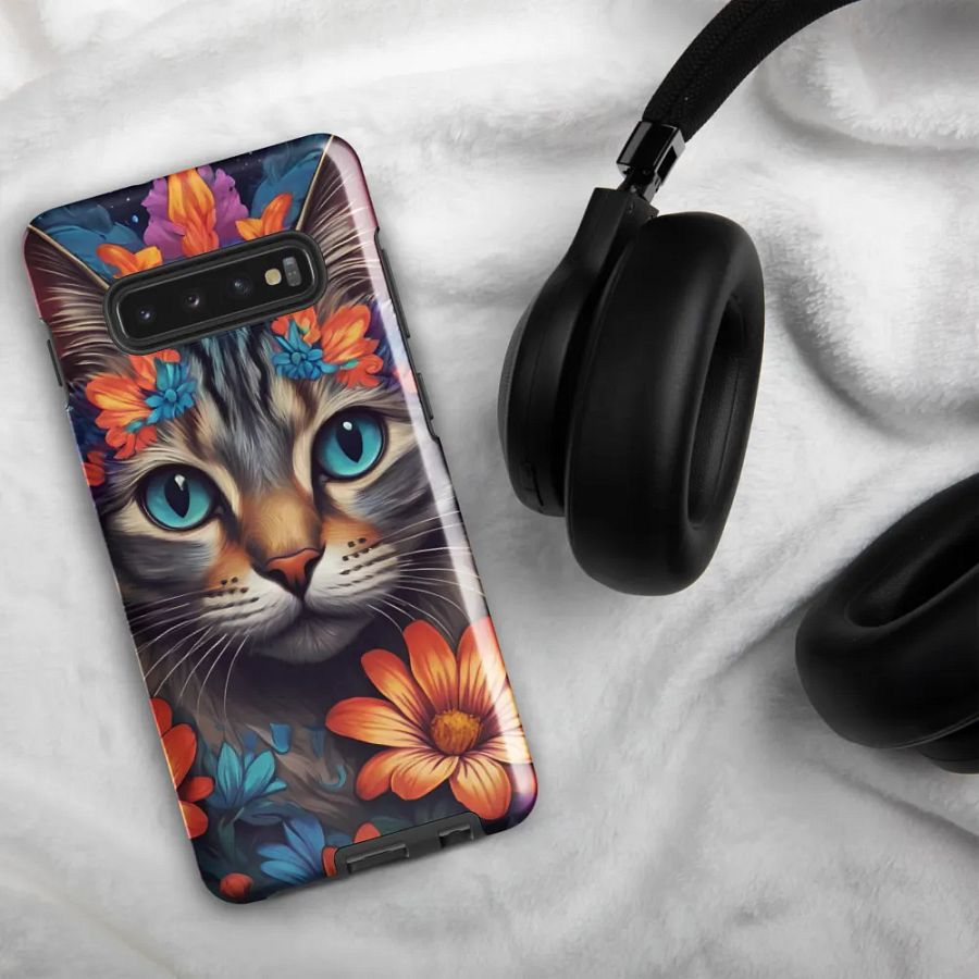 Floral Feline Fantasy: Blossoming Cat Samsung Galaxy product image (5)