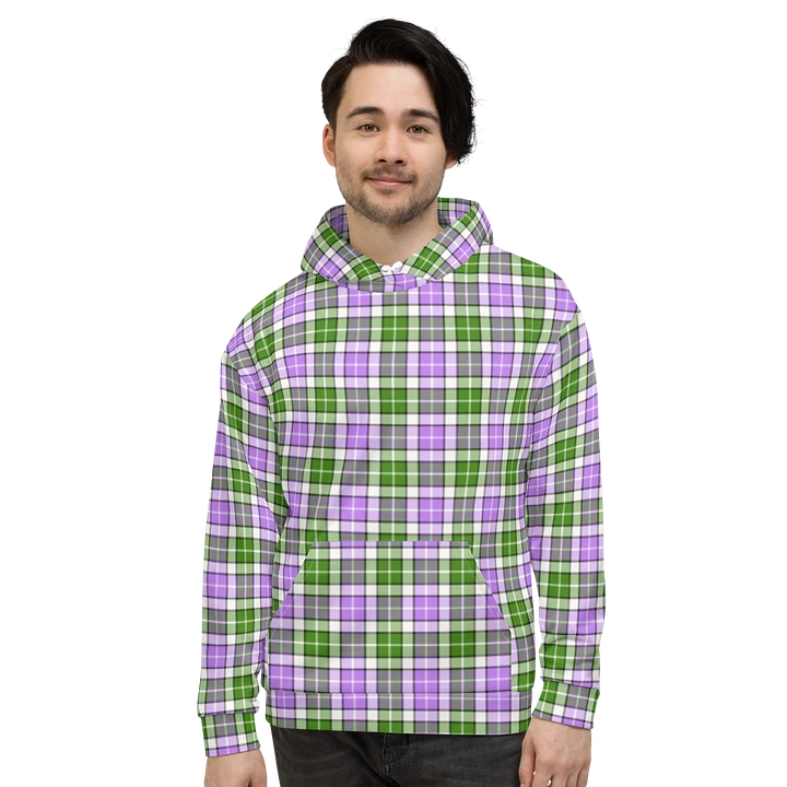 Lavender and Green Plaid Hoodie product image (2)