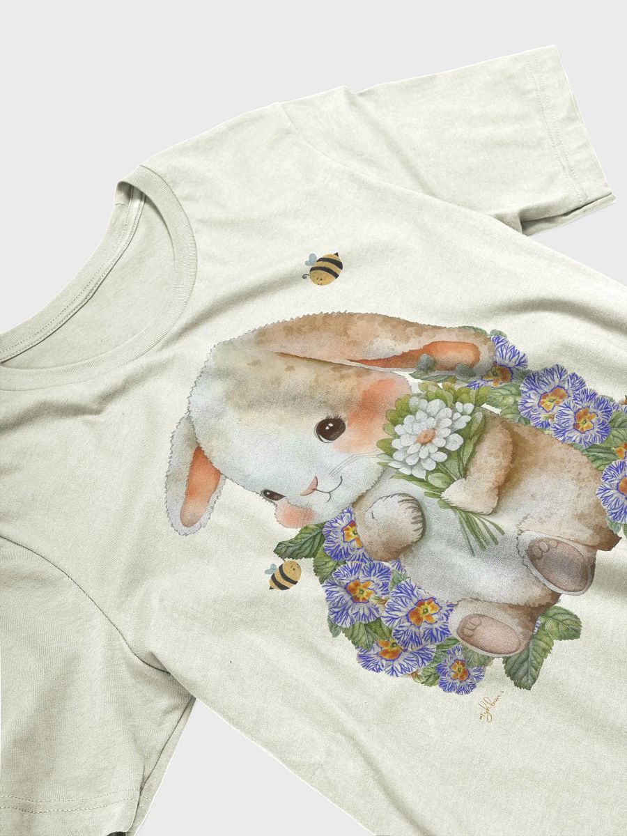Garden Whispers: Bunny and the Primula Zebra Blues Tee | Bella+Canvas Supersoft, Double-Sided Design product image (3)