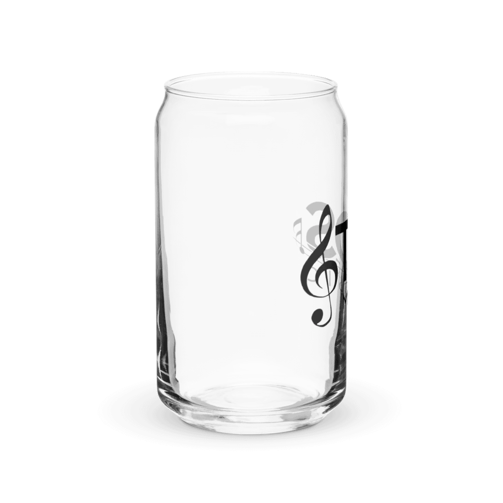TDS Music Can-Shaped Glass with Bamboo Lid and Metal Straw - 16oz Music Themed product image (10)