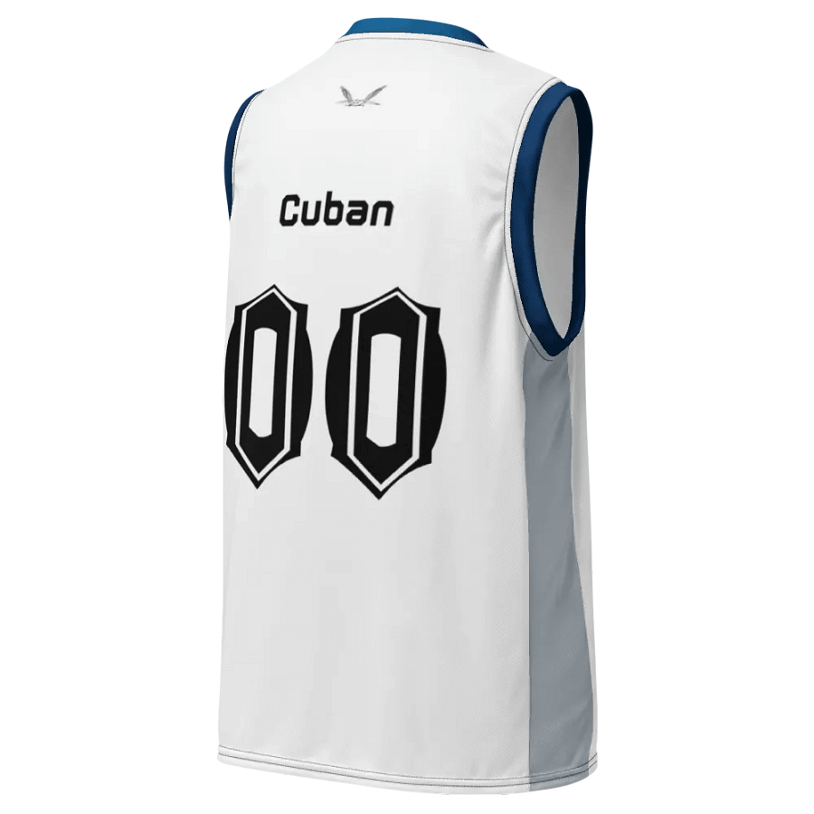 Cuban - White - Recycled Unisex Basketball Jersey - Black HApex Gear Black Logo product image (10)