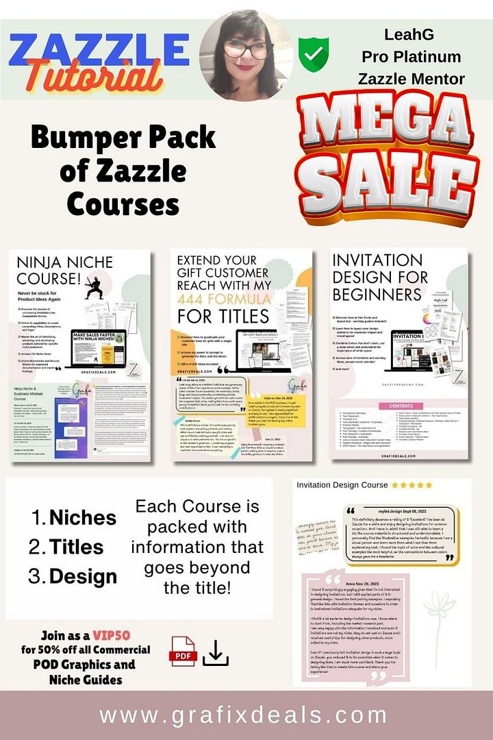 How To Scale Your Zazzle Store with LeahG Pro Platinum Courses, Tools and Guides product image (1)