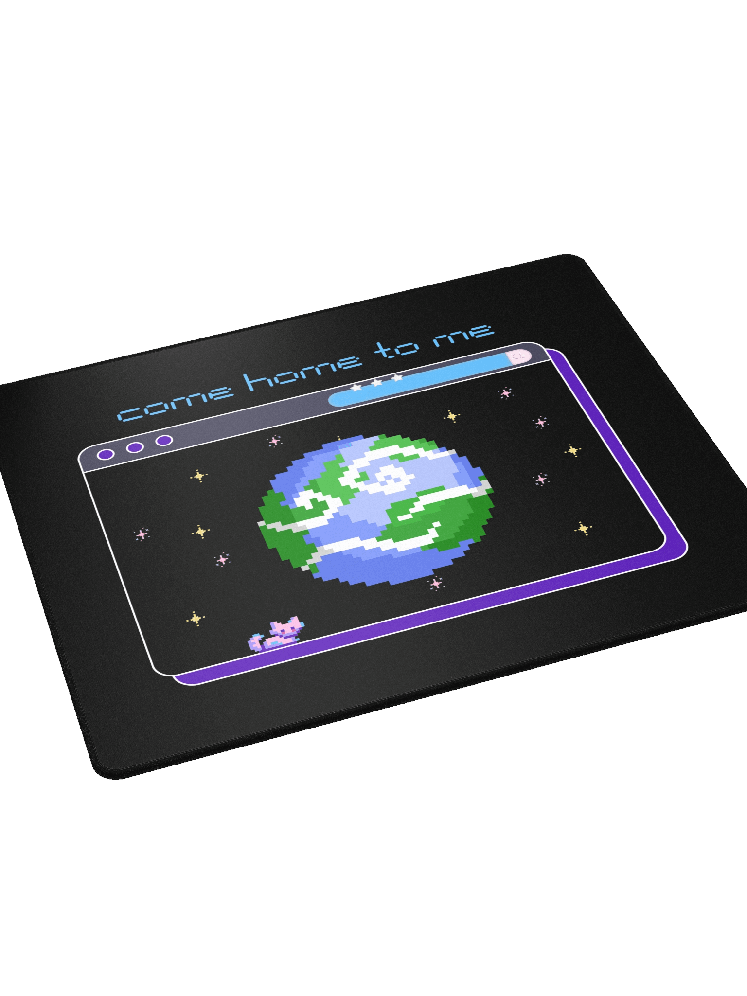 "Come Home to Me" Blue Pixel Art Mouse Pad product image (3)