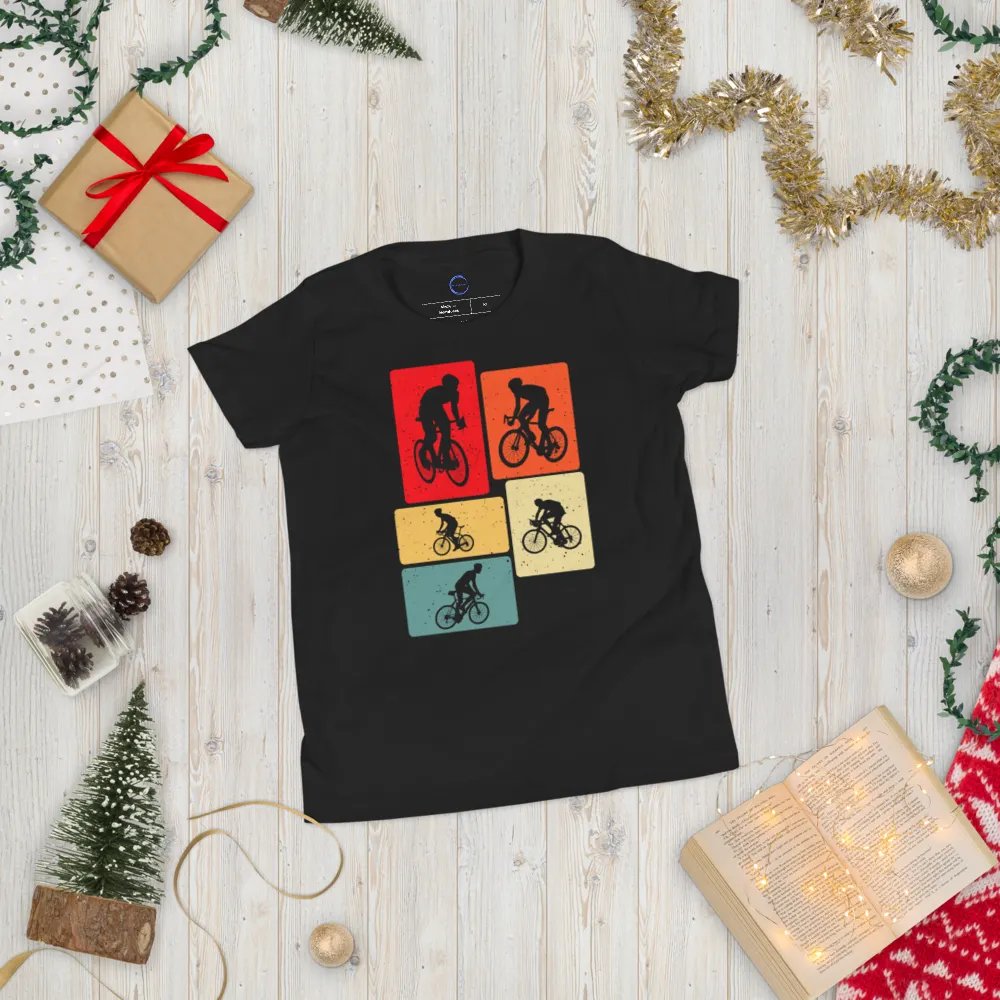 Cyclist Silhouette Youth T-Shirt product image (7)