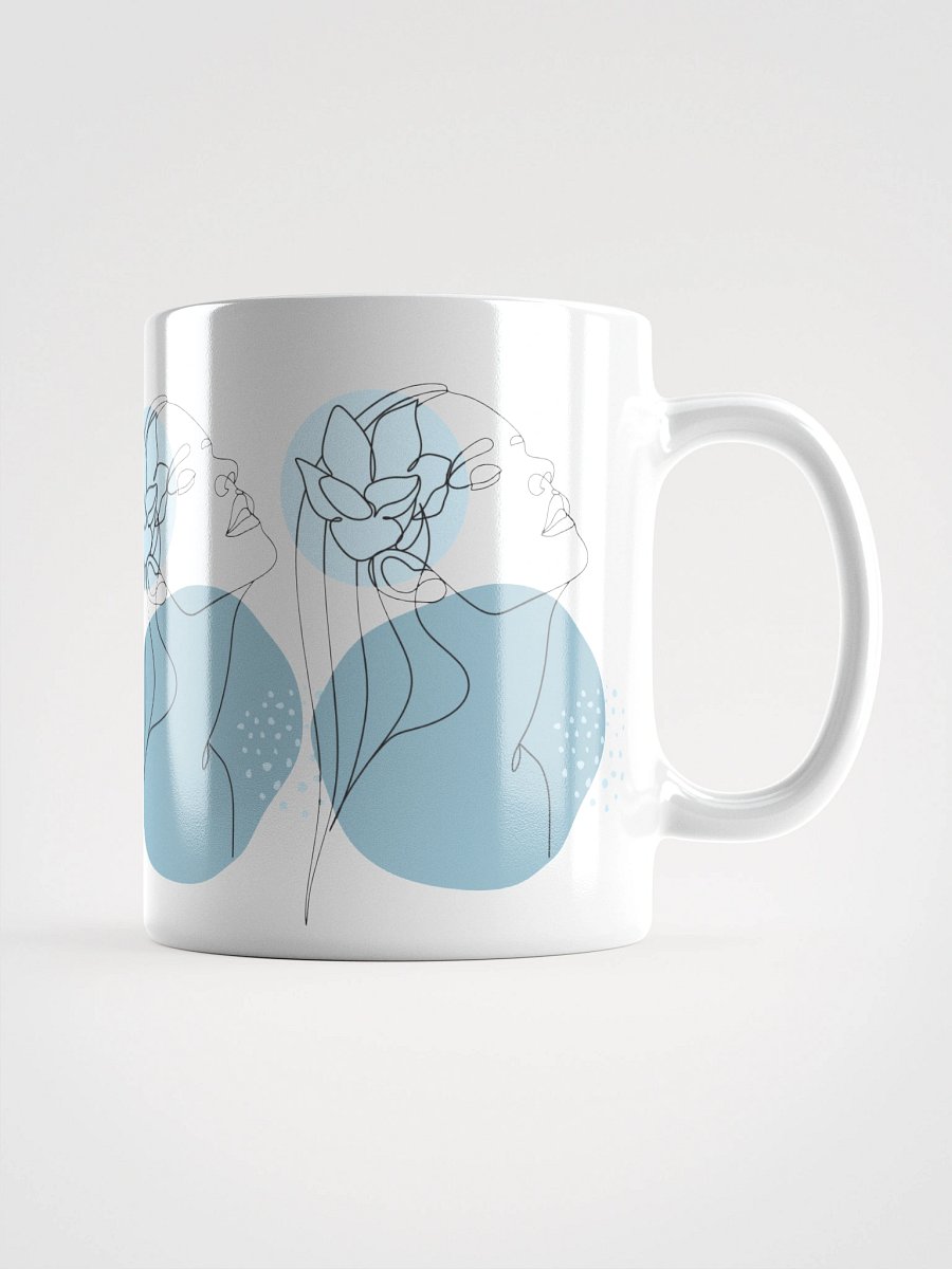 Mug Blanc Equilibre Femme Bleu Pâle - Clarté d'Esprit - Idée Cadeau Raffiné product image (1)