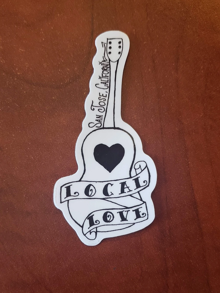 2x Local Love Guitar Logo Sticker 3