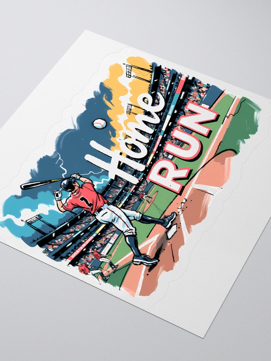 Dramatic Baseball Swing: Sunset Home Run Sticker product image (9)