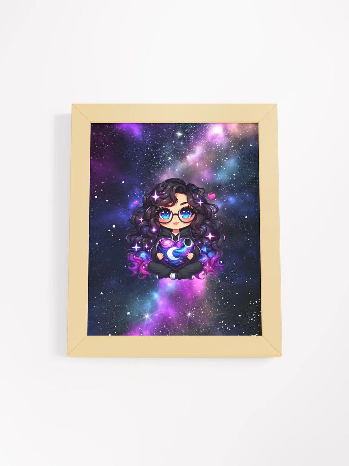 Chibi Tori Holding Heart Galaxy Poster Print in Frame product image (2)