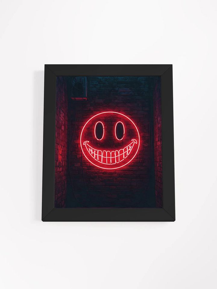 Red Neon Smiley Face Framed Poster product image (6)